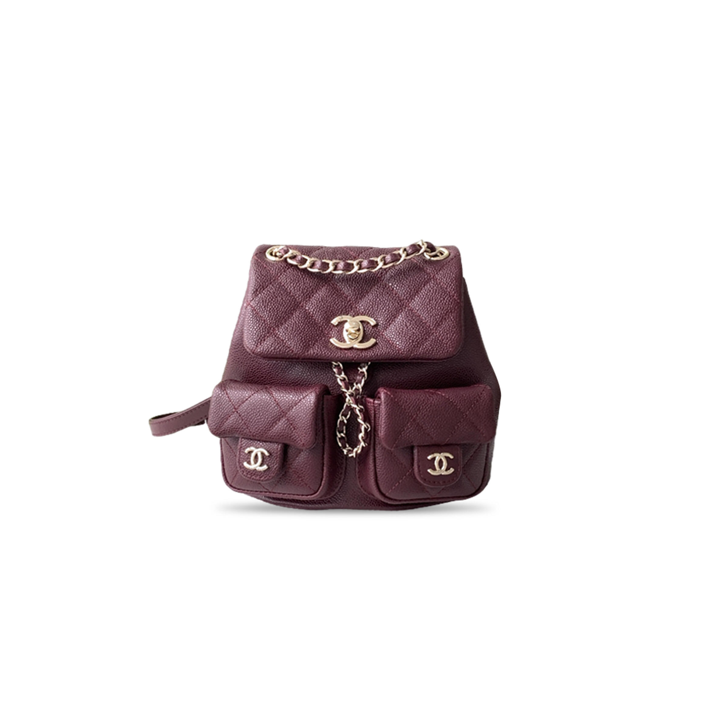 CHANEL MASTER SMALL DUMA BACKPACK MATELASSE CAVIAR LEATHER AS3787 (17.5*16.5*10cm)